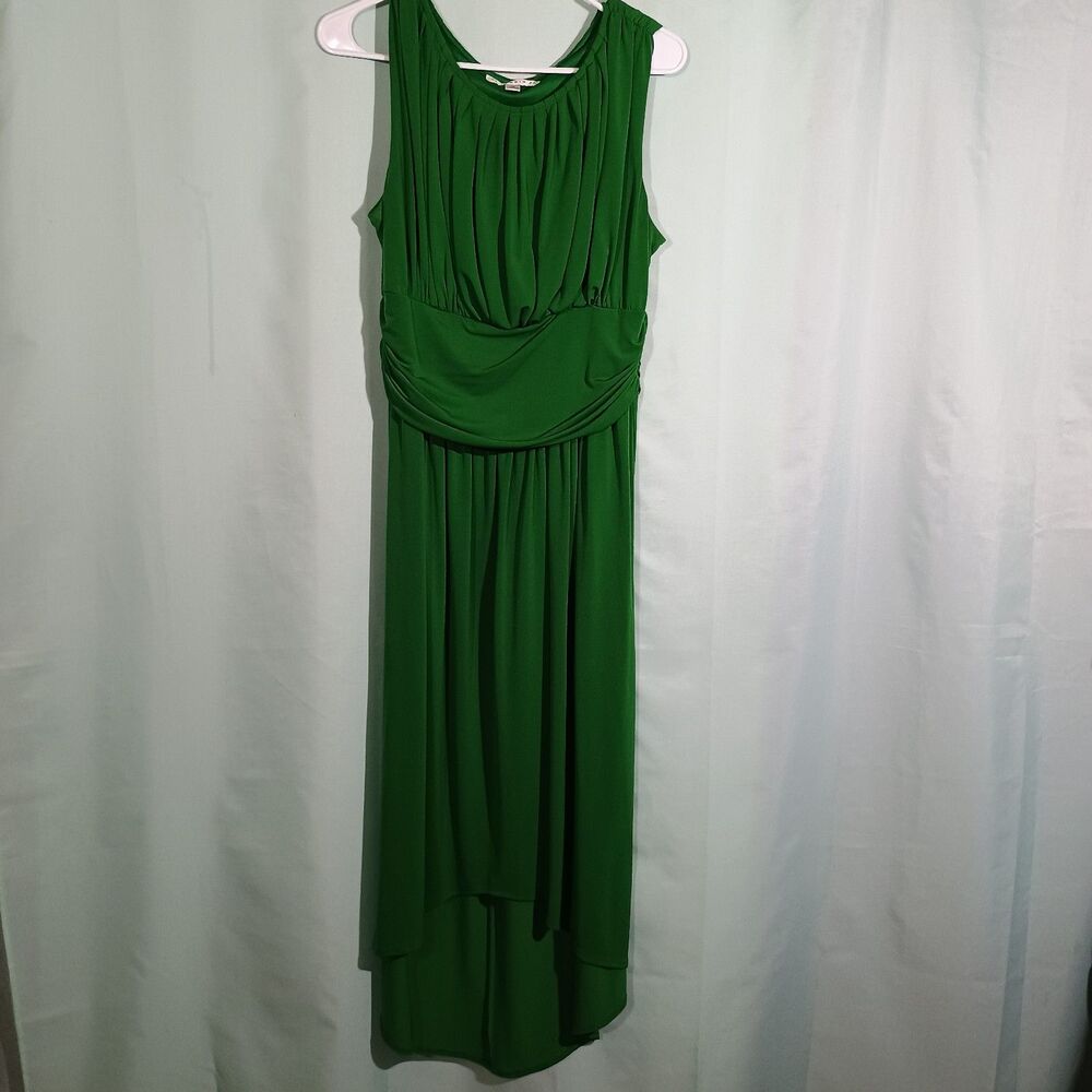 Aa Studio Green Sleeveless Midi Dress